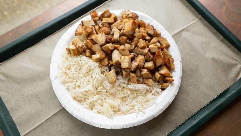 Grilled Chicken over Rice.