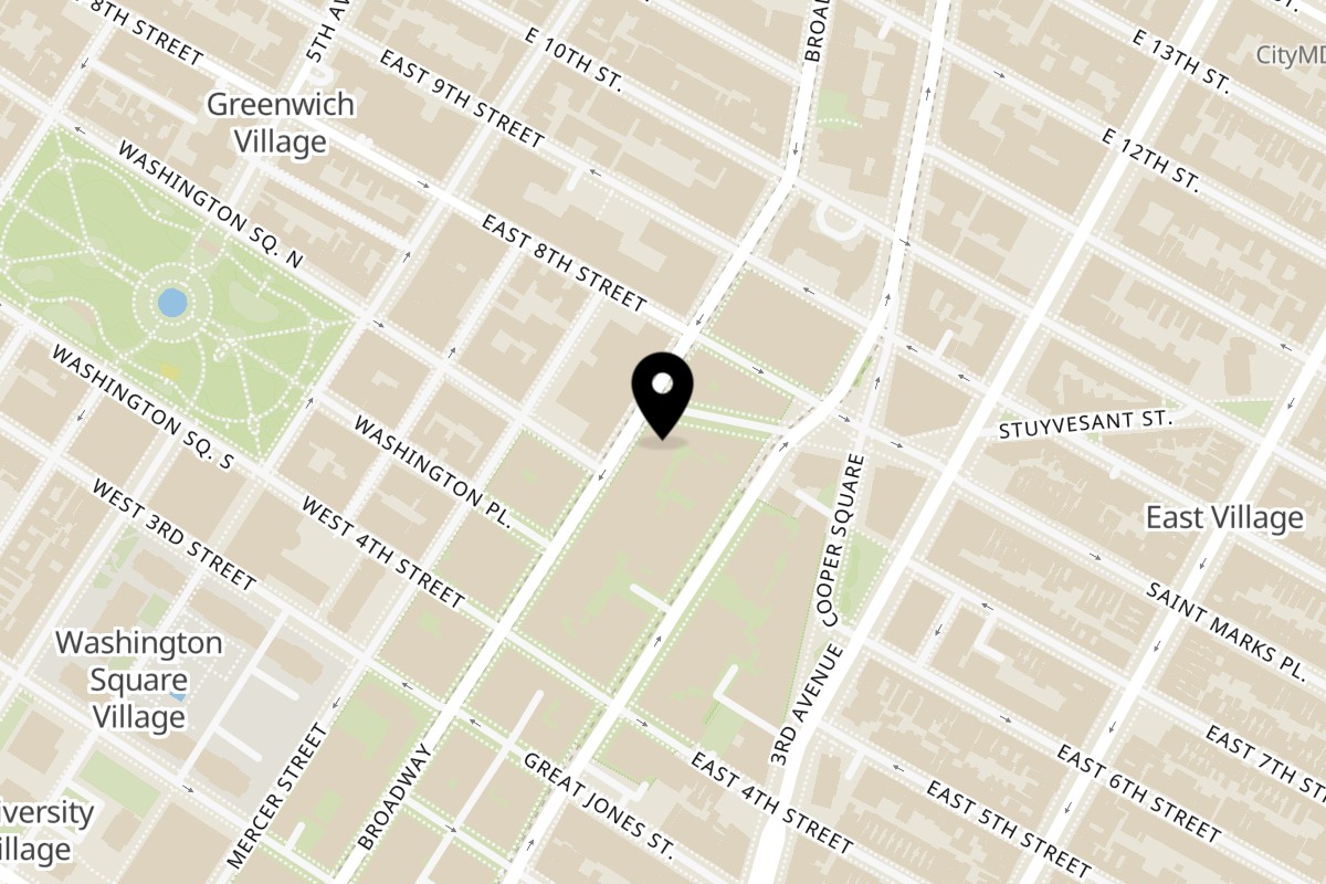 Map showing the location of Hampton Chutney Co. Astor Place on 2 Astor Pl in New York